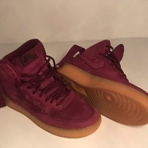 Nike Air force 1s High WB Bordeaux (Size: 7 / Burgundy)